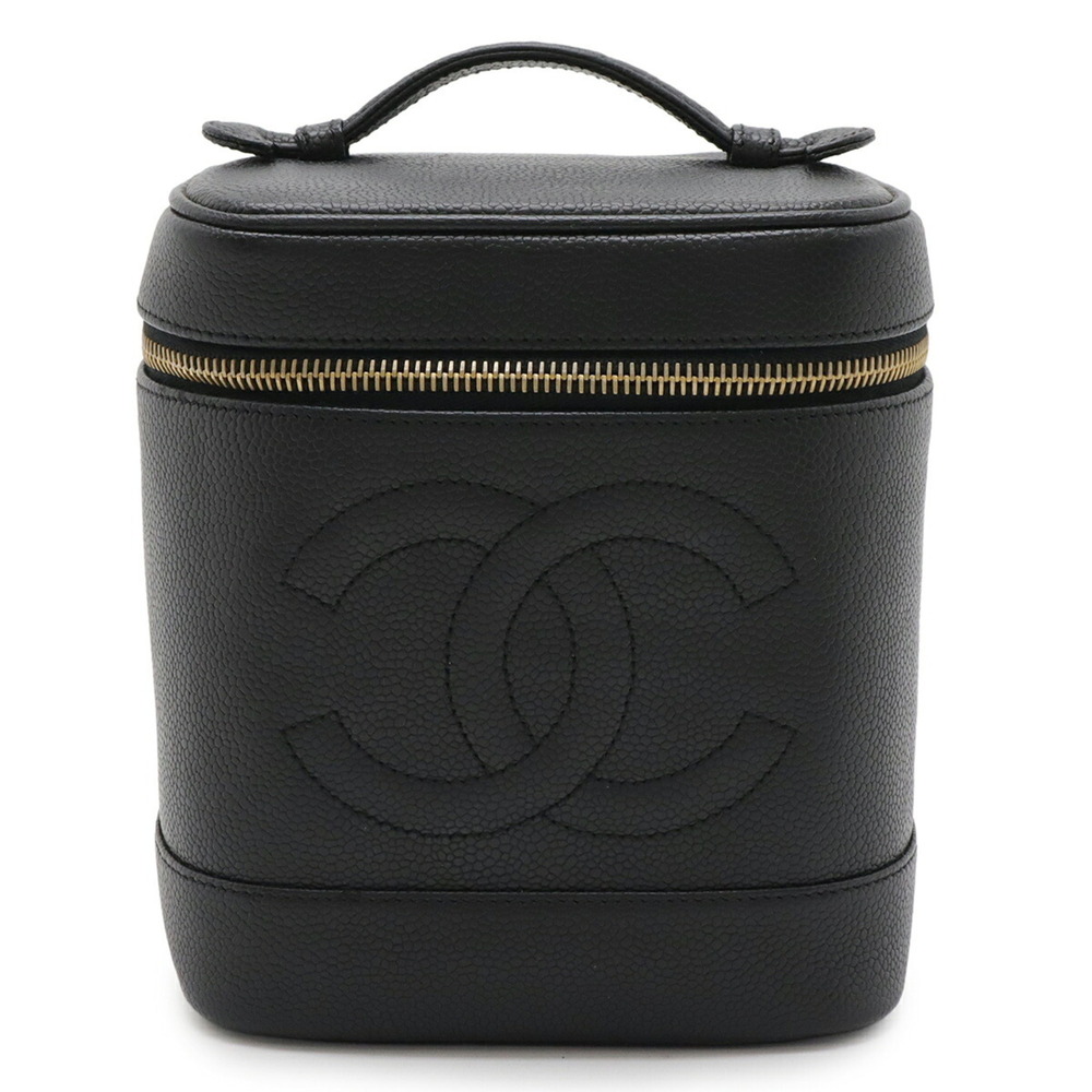 CHANEL Black Caviar Leather Logo Pouch - Picture 2 of 10